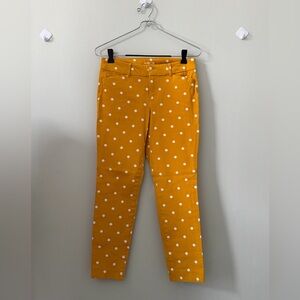 Old Navy Mustard Polka Dot Pixie Ankle Pants